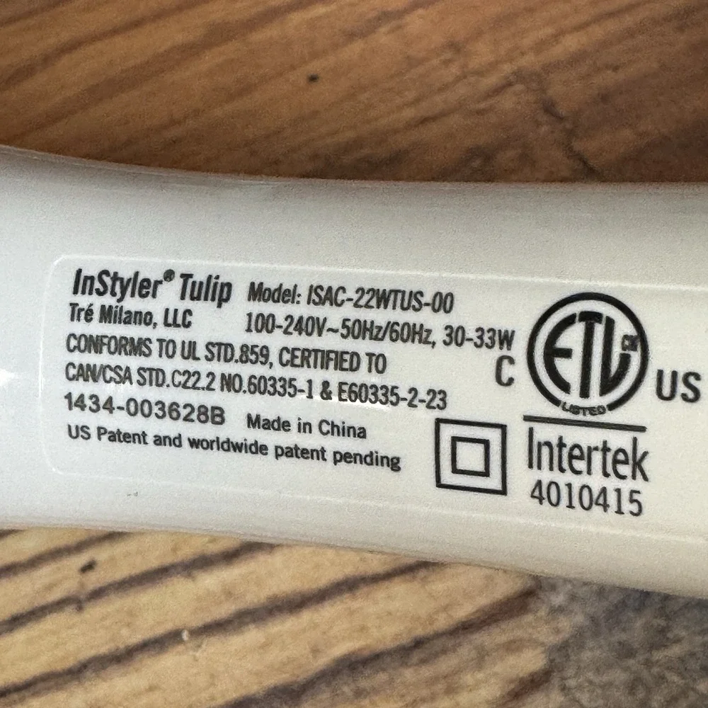InStyler Tulip Auto Curling Iron Hair‎ Wave Ceramic Barrel TESTED ISAC-22WTUS-00